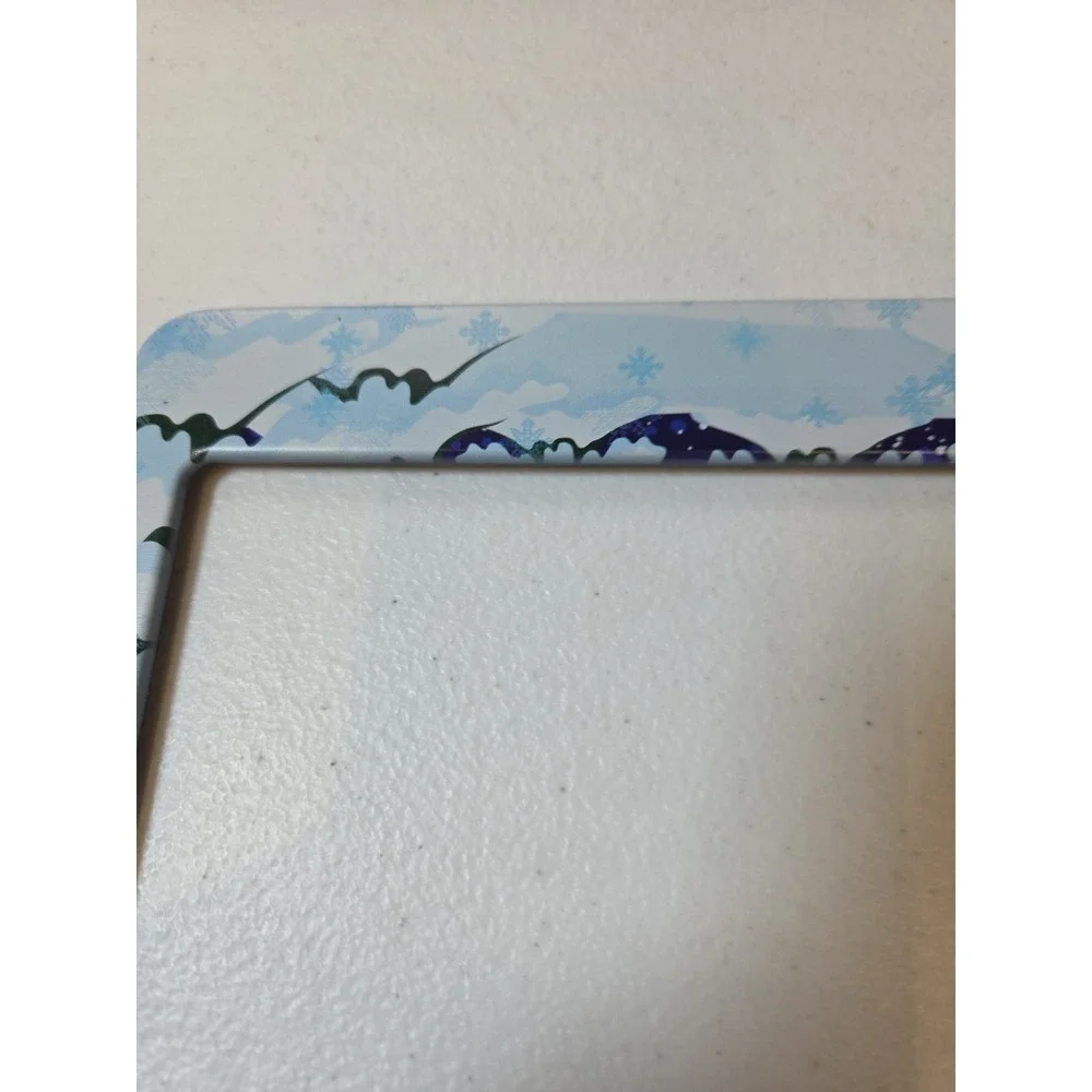2 Decorative License Plate Frames Winter Snowflake Mountains + Hardware Set‎